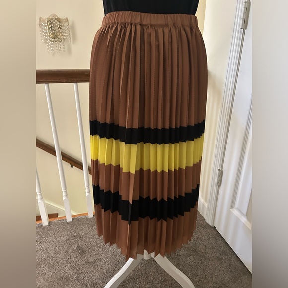 Anthropologie Maeve Pleated Stripe Skirt - Picture 9 of 11